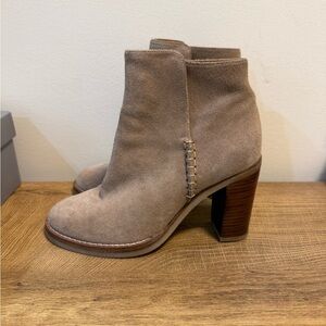 Massimo Dutti Tan Suede Ankle Boots